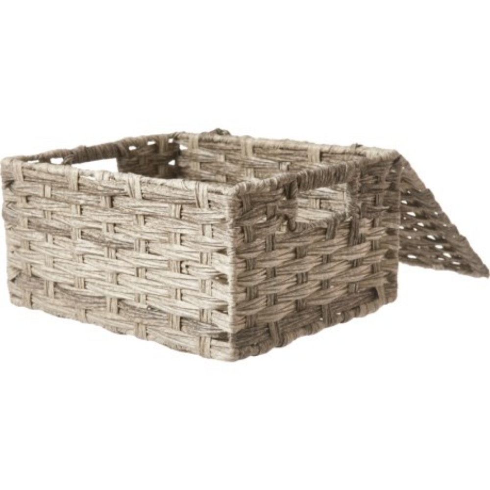 Enchante Gray Woven Storage Bin - 12x10x